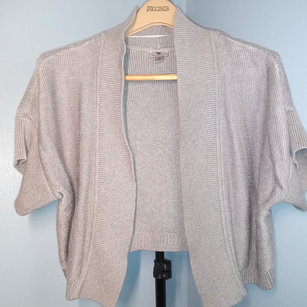 SIZE XL WORTHINGTON LIGHT GREY SHORT SLEEVE SWEATER